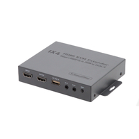 Extensor Splitter 1x4 1080p con KVM | IP | Loop Back | IR | 200m 