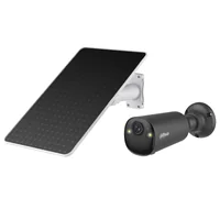 Tubular IP H265 4M Iluminación Dual LED20m/IR15m 2.1mm IP66 PIR MIC/Altavoz 4G AI color negro con batería + Panel Solar