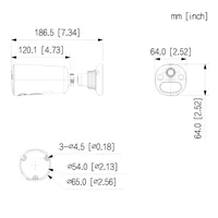 Tubular IP H265 4M Iluminación Dual LED20m/IR15m 2.1mm IP66 PIR MIC/Altavoz 4G AI color negro con batería + Panel Solar