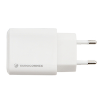 Cargador Rápido GaN de 20W con Doble Puerto, Blanco | USB-C PD3.0 y USB-A QC3.0 con PPS