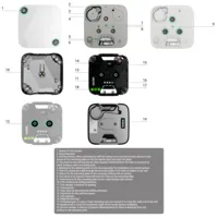 Detector sísmico cableado con un sensor de impacto adicional, Negro
