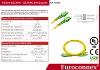 Cable de fibra óptica SC/APC a SC/APC Monomodo Duplex, 0.5m