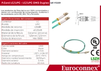 Cable de fibra óptica LC/UPC a LC/UPC OM3 Duplex, 1m
