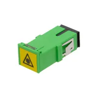 SC/APC SM SX adapter without flanges and with a vertical opening cover