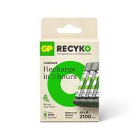 Cargador de 4 canales + 4 pilas AA recargables ReCyKo 2100mAh