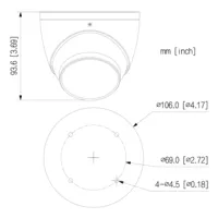 Dome HDCVI 4EN1 2M 1080P Illum Dual LED40m/IR40m 2.8mm IP67 MIC