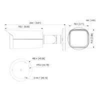 Bullet HDCVI 4EN1 2M 1080P DN ICR WDR Starlight IR80m 2.7-13.5 VFM IP67 MIC Color Negro