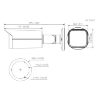 Bullet HDCVI 4EN1 5M WDR Starlight IR80m 3.6mm IP67 AUDIO MIC. Color negro