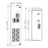Switch Hardened PoE 6 puertos Gigabit +2RJ45 Gigabit +2SFP Gigabit 90W Gestionable Layer2