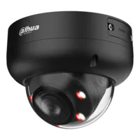 Domo IP 4M H265 FULL COLOR WDR Iluminación Dual LED50m/IR50m 2.7-13.5mm IP67 IK10 PoE MIC AI. Color negro