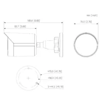 Tubular IP 2M H265 WDR Iluminación Dual LED30m/IR30m 2.8mm IP67 PoE MIC AI