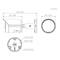 Bullet IP 4M H.265 FULL COLOR WDR IVS SMD Illum Dual LED30m/IR30m 3.6mm IP67 PoE MIC AI