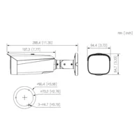 Tubular IP TiOC 2.0 H265 4M WDR IVS SMD Iluminación Dual LED30m/IR30m 2.8mm IP67 PoE MIC AUDIO E/S AI.