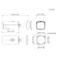 Tubular IP H265 8M WDR Iluminación Dual LED60m/IR60m 2.7-12VFM IK10 IP67 ePoE SD AUDIO MIC E/S AI