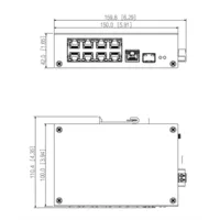 Switch Rango Temp Extendida ePoE 8 puertos 10/100 + 1RJ45 Uplink Gigabit + 1SFP Gigabit 120W No_Gestionable Layer 2