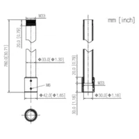 Extensión de 780mm para el soporte de montaje en techo PFB220C. Color negro