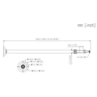 Soporte para montaje en techo para Domos. Ajustable 800-1500 mm x 100 (Ø) mm