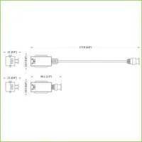 Kit Conversor UTP Vídeo para HDCVI/TVI/AHD hasta 4K Apilable con 1 Cable Flexible y PushPin (2 uds)