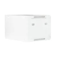 19" Armario rack 6U, Ancho:570mm, Fondo:450mm, Puerta Cristal con perforado hexágono, blanco