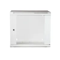 19" Armario Rack 9U, Fondo 450mm, Puerta de cristal con perforado hexágono, blanco