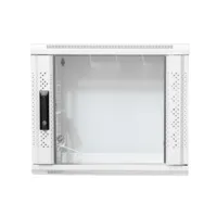 Armario rack de pared 9U 19" Abatible de Doble Sección - Blanco [600x550x500mm]
