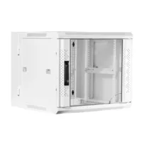 Armario rack de pared 9U 19" Abatible de Doble Sección - Blanco [600x550x500mm]