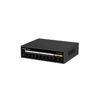 Reyee Switch PoE Sobremesa - Carcasa Metal - 8 puertos RJ45 10/100 Mbps PoE+ 802.3af/at  - 2 Puertos Uplink RJ45 10/100 Mbps - Plug and Play - Tecnología de ahorro de energía
