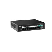 Reyee Switch PoE Sobremesa - 8 Puertos RJ45 + 1 Uplink RJ45 + 1 Uplink SFP - 8 Puertos Gigabit + 2 Puertos Gigabit - 8 Puertos PoE+ 802.3af/at | Potencia total 120W - Aislado de Puertos / Flow Control / PoE Watchdog - Plug and Play