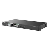 Reyee Switch PoE Sobremesa - 16 Puertos RJ45 + 2 Uplink SFP - 16 Puertos Gigabit + 2 Puertos Gigabit - 16 Puertos PoE+ 802.3af/at | Potencia total 247W - Aislado de Puertos / Flow Control - Plug and Play