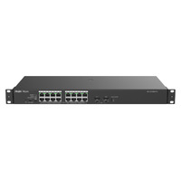 Reyee Switch PoE Sobremesa - 16 Puertos RJ45 + 2 Uplink SFP - 16 Puertos Gigabit + 2 Puertos Gigabit - 16 Puertos PoE+ 802.3af/at | Potencia total 247W - Aislado de Puertos / Flow Control - Plug and Play