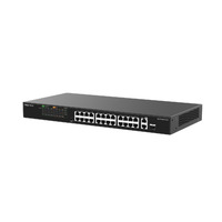 Reyee Switch PoE Enracable - 24 Puertos RJ45 + 1 Uplink RJ45 + 1 SFP Combo - 24 Puertos 10/100Mbps + 2 Puertos 10/100/1000Mbp - 24 Puertos PoE+ 802.3af/at | Potencia total 180W - Aislado de Puertos / Flow Control - Plug and Play