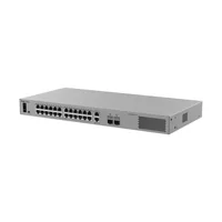 Ruijie Reyee Cloud Managed L2 Switch - 26 puertos Gigabit RJ45 y 2 ranuras SFP - 24 puertos PoE/PoE+ con presupuesto de 370 W - Soporte para protocolo de anillo ERPS - PoE Watchdog y suministro ininterrumpido - Instalación en rack con protección de 6 kV