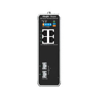 Reyee Switch Industrial PoE Cloud Capa 2 - 4 puertos RJ45 Gigabit + 2 puertos SFP - 3 PoE+ + 1 Puertos Hi-PoE - Montaje en carril DIN