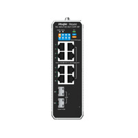 Reyee Switch Industrial PoE Cloud Capa 2 - 8 puertos RJ45+ Gigabit + 2 puertos SFP - 8 PoE+ + 1 Hi-PoE - Montaje en carril DIN