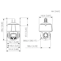 Cámara PTZ IP 2M H.265 WDR Illum Dual LED30m/IR50m 5x IP66 WiFi AUDIO MIC E/S AI
