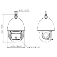 Dome PTZ IP 4M WDR Starlight IR300m 45x IP67 Hi-POE AUDIO E/S AI