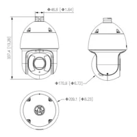 Dome PTZ IP 4M DN WDR Starlight IVS IR250m 45X IP67 IK10 PoE+ AUDIO E/S AI
