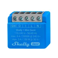 Relé Shelly 1 Mini Gen4 - WiFi 2.4 GHz / Bluetooth / Zigbee -  Interruptor inteligente  - Soporta alimentación AC - Ofrece contactos secos - Compatible con Alexa y Google