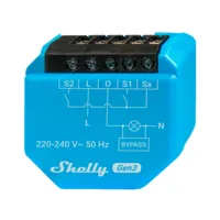 Shelly 1L Gen3 - WiFi 2.4 GHz IEEE802.11 b/g/n / Bluetooth -  Interruptor inteligente / Sin Neutro - Soporta 220-240 V~50Hz - Bypass 1L/2L - Compatible con Alexa y Google
