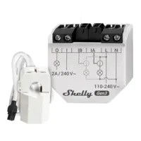 Shelly EM Gen3 + 50A - WiFi 2.4 GHz IEEE802.11 b/g/n - Medidor de consumo - Soporta 110-240 V - Ideal para viviendas - Compatible con Alexa y Google
