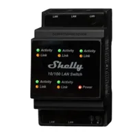 Shelly LAN Switch - Montable en DIN - 5 puertos RJ45 - Soporta 110V - 230V - Conmutador Ethernet - Ampliar las capacidades de su red