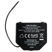 Shelly LoRa Add-on - Comunicación mediante LoRa - Compatibilidad con Shelly Gen3 &amp; Gen4 - Largo alcance hasta 5Km (Usando antena Ext) - Color Negro
