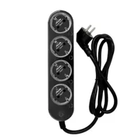 Shelly Power Strip 4 Gen4 Black - WiFi 2.4 GHz / Bluetooth / Zigbee - Medidor de consumo  - Soporta 220 - 230 V - Apto para domótica de viviendas  - Compatible con Alexa, Google y Apple 