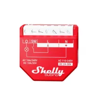 Relé Shelly Wave 1PM - Z-Wave / Requiere HUB Z-Wave - Qubino - Relé inteligente  - Soporta alimentación AC y DC - Medidor de consumo - Compatible con Alexa y Google