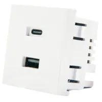 Shelly USB charger for Wall Display Stand White - Cargador USB-A &amp; USB-C - Compatibilidad con Shelly Wall Display Stand - Color Blanco