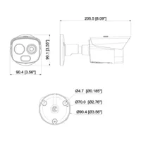 Cámara Térmografica IP DUAL 256*192 3.5mm + 4M 4mm IP67 12V PoE AUDIO E/S