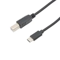 Cable USB-C 2.0 a USB-B 2.0, 2A, Negro, 2m