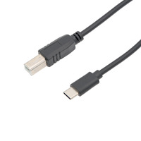Cable USB-C 2.0 a USB-B 2.0, 2A, Negro, 3m