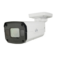 Cámara Bullet IP Uniview - Gama Prime - 4 MP | Lente motorizada 2.7~ 13.5 mm  - IR 50 m | WDR 120 dB | microSD 256 GB - Light Hunter | Conteo - PoE | UMD | SIP | IP67 | IK10 - Audio | Alarmas