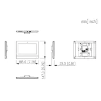 Monitor Interior 7" de Superficie para Videoportero IP WiFi PoE SD 6E 1S Alarma Negro con Cámara frontal